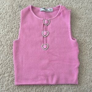 Pink Heart Knit Top